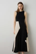 VESTIDO COMPRIDO PRETO COM CONTRASTES BSB - Image 2