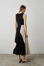 VESTIDO COMPRIDO PRETO COM CONTRASTES BSB - Image 3