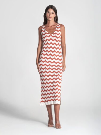 VESTIDO CRU ZIG ZAG COM BRILHO RUGA