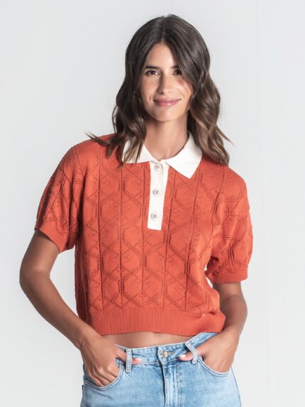 CAMISOLA POLO PERFURADA TELHA RUGA