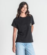 T-SHIRT PRETA R BORDADO RUGA - Image 2