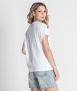 T-SHIRT BRANCA R BORDADO RUGA - Image 3