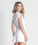 T-SHIRT BRANCA COM TRANSFER BRILHANTES - Image 3