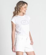 T-SHIRT BRANCA COM TRANSFER BRILHANTES - Image 2