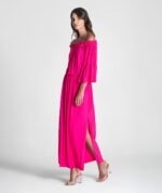 VESTIDO FUCHSIA SEM OMBROS RUGA - Image 2