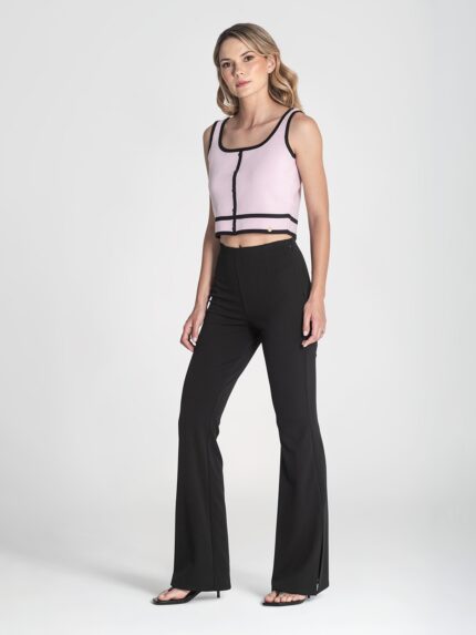 CALÇA PRETA BOCA DE SINO RUGA