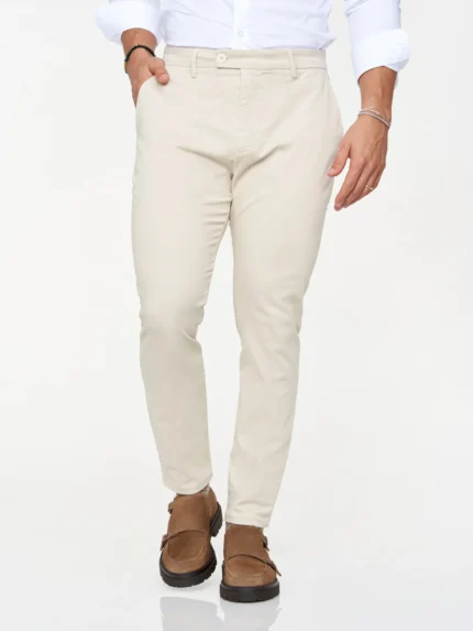 CALÇA CHINO SLIM FIT BEGE CLARO ZOLF