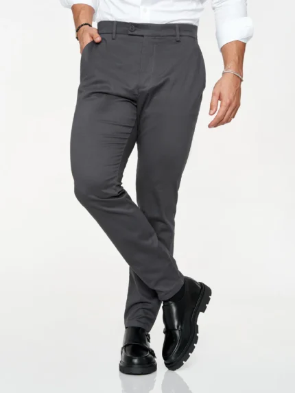 CALÇA CHINO SLIM FIT CINZA ANTRACITE ZOLF