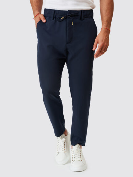 CALÇA COM CORDÃO SLIM FIT AZUL ZOLF