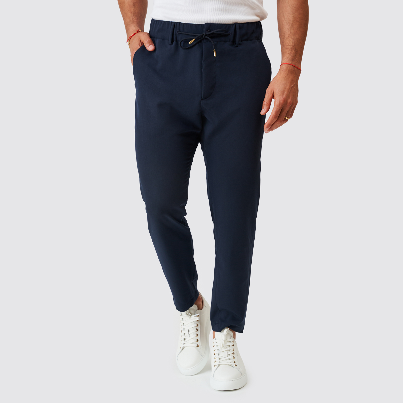 231709001-marinho-1 (1) CALÇA COM CORDÃO SLIM FIT AZUL ZOLF - Image 1
