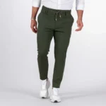 CALÇA COM CORDÃO SLIM FIT VERDE KAKI ZOLF - Image 2
