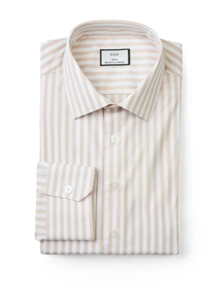 CAMISA CLÁSSICA COM RISCA BEGE ZOLF