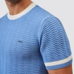 T-SHIRT TRICOT RELEVO BICOLOR AZUL  ZOLF - Image 2
