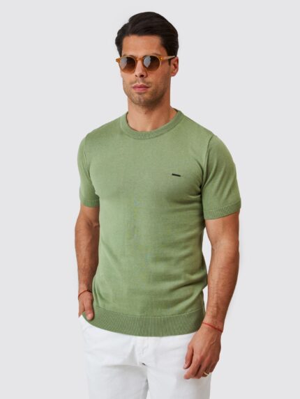 T-SHIRT DE MALHA TRICOT VERDE ZOLF