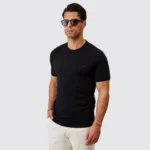 T-SHIRT DE MALHA TRICOT PRETA ZOLF