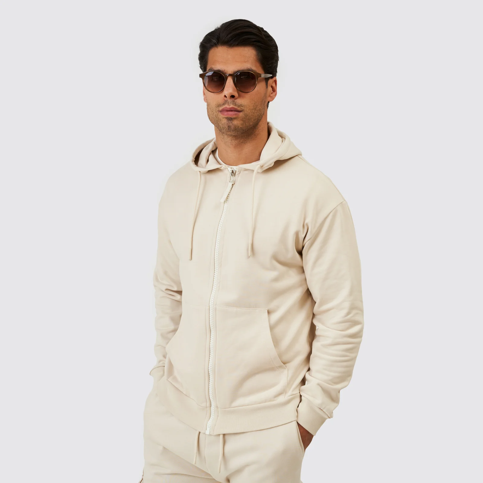 252803001_bege_1 CASACO HOODIE BEGE ZOLF - Image 1