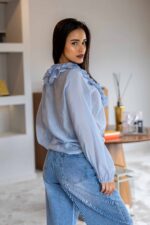 BLUSA AZUL COM FOLHO PONTO CHIC - Image 3