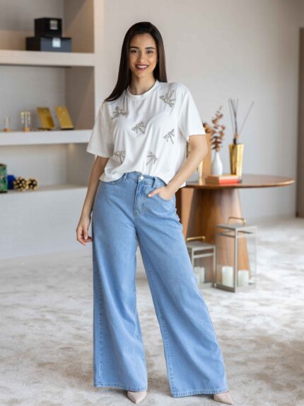 CALÇA BOLSO CORAÇÃO PONTO CHIC