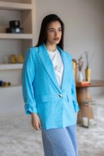 BLAZER AZUL BOTÃO DOURADO PONTO CHIC - Image 3