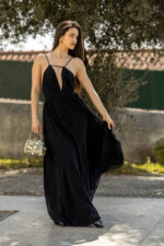 VESTIDO FLUIDO PRETO LONGO ELEH