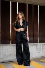CALÇA TROMPETE COM ACESSORIO GAELLE PARIS