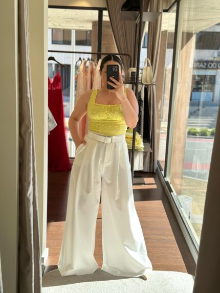 TOP AMARELO PONTO CHIC