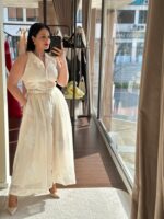 VESTIDO CAMISEIRO TECIDO BORDADO BRANCO PONTO CHIC - Image 2