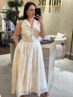 VESTIDO CAMISEIRO TECIDO BORDADO BRANCO PONTO CHIC - Image 3