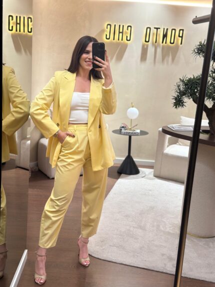CALÇA  ALFAIATARIA AMARELO DIXIE