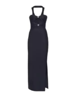 VESTIDO COMPRIDO PRETO ABERTURAS PEITO MVP - Image 2