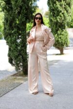 CALÇA ROSA COM PREGAS SIMONA CORSELLINI