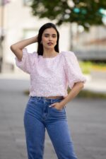 CAMISOLA ROSA LANTEJOULAS PONTO CHIC