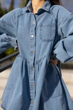 VESTIDO CAMISEIRO EM GANGA PONTO CHIC - Image 3