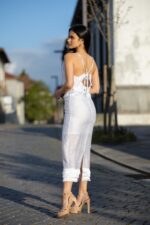 VESTIDO COMPRIDO COM PLUMAS FUNDO SIMONA CORSELLINI - Image 5
