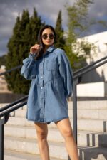 VESTIDO CAMISEIRO EM GANGA PONTO CHIC