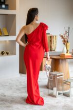 VESTIDO COMPRIDO VERMELHO COM APLICAÇÃO PONTO CHIC - Image 7