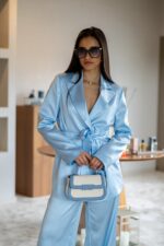 BLAZER AZUL ACETINADO COM CINTO RINASCIMENTO - Image 2