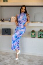 VESTIDO AURORA LILÁS PONTO CHIC