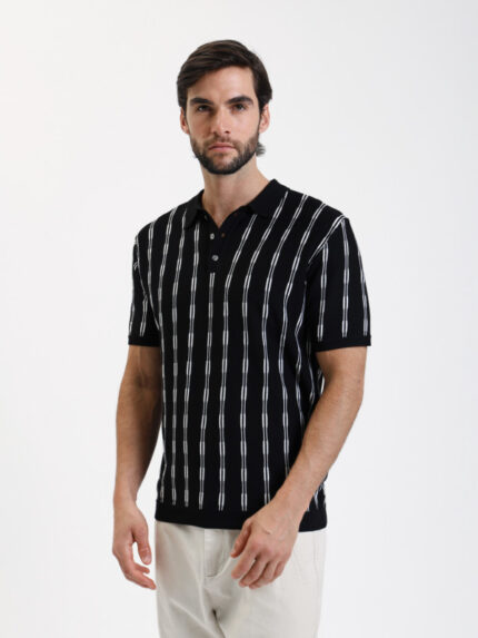 POLO DE MALHA COM PADRÃO GIANNI LUPO