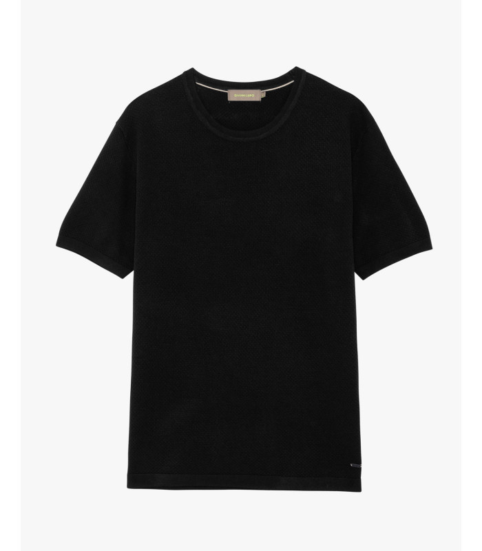 t-shirt-in-maglia-texturizzata T-SHIRT PRETA GIANNI LUPO - Image 1