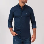 CAMISA GOLA ITALIANA AZUL MARINHO SLIM FIT ZOLF