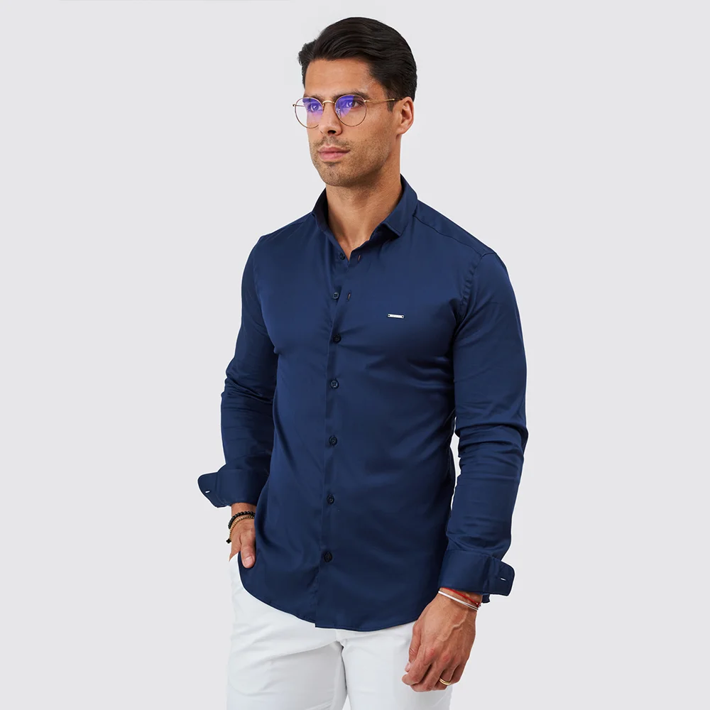 231903000_azul_royal_1 (1) CAMISA GOLA ITALIANA SLIM FIT AZUL ROYAL ZOLF - Image 1