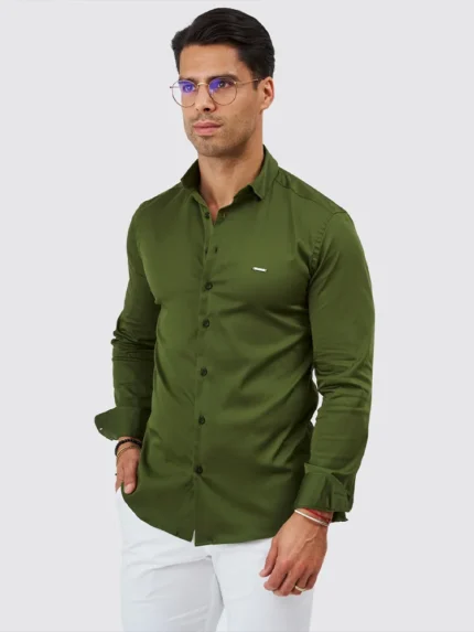 CAMISA GOLA  ITALIANA SLIM FIT VERDE OLVIA ZOLF