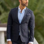 FATO AZUL COM QUADRADOS SLIM FIT ZOLF - Image 2