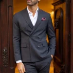 FATO TRESPASSE CINZA  ANTRACITE QUADRADOS SLIM FIT ZOLF