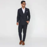 FATO TRESPASSE AZUL COM QUADRADOS CINZA SLIM FIT ZOLF