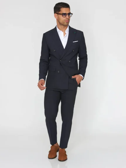 FATO TRESPASSE AZUL COM QUADRADOS CINZA SLIM FIT ZOLF