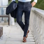 FATO AZUL COM QUADRADOS SLIM FIT ZOLF - Image 3