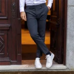 FATO TRESPASSE CINZA  ANTRACITE QUADRADOS SLIM FIT ZOLF - Image 3