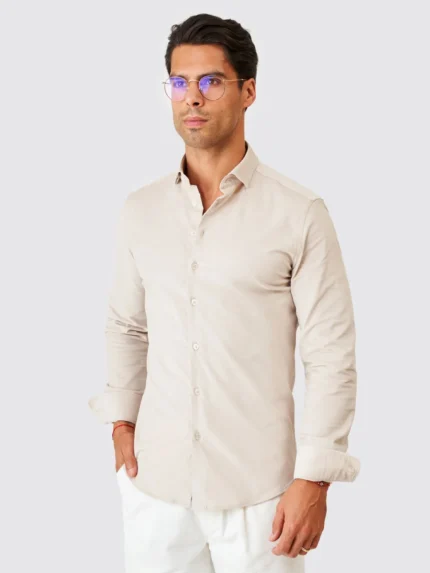 CAMISA DE BOMBAZINE BEGE ZOLF